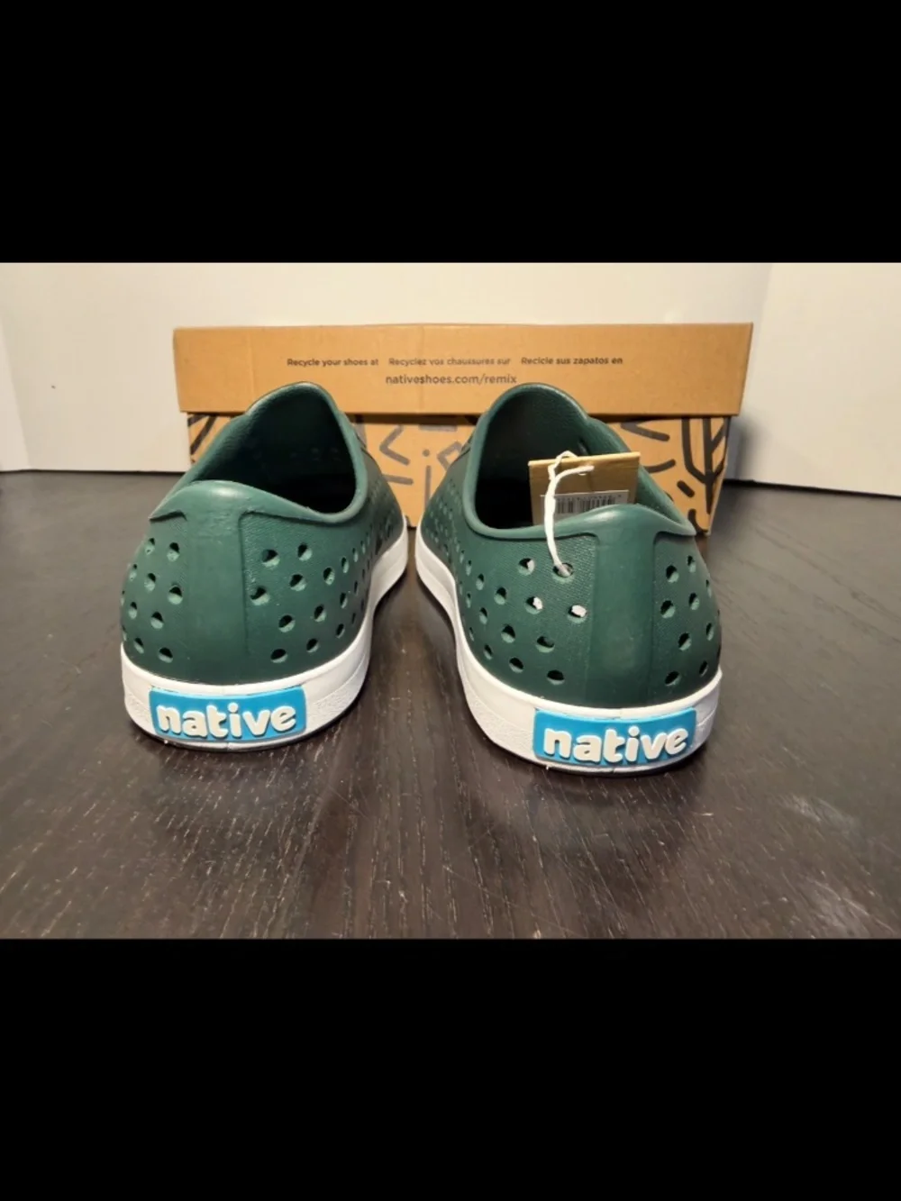 Native Jefferson Shoes Spooky Green/Shell White Big Kids US J4/EU 36